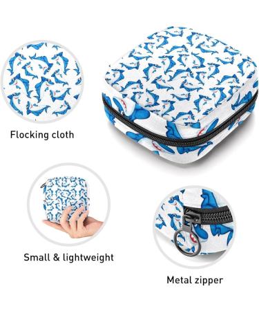 Anna Cowper Shark Pattern Sanitary Napkin Storage Bag - Multi-colored Portable Period Pouch for Women and Teen Girls - Buy Online on GoSupps.com