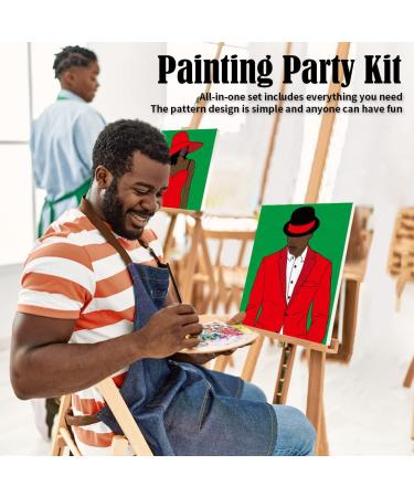 VOCHIC Couples Paint Party Kit Pre Drawn Canvas 8x10 (2 Pack) for Adults | Paint and Sip Date Night Games for Elegant Ladies and Gentlemen - Buy Online on GoSupps.com