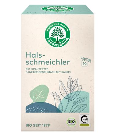 Lebensbaum Lebensbaum Pack of 20 x 1.5g tea bags of soothing throat tea mild flavor with sage 100% organic herbal tea blend
