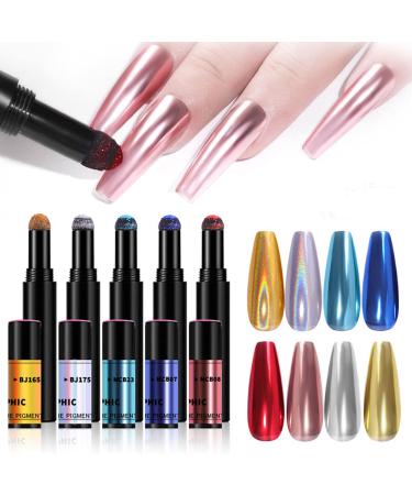 Warm girl chrome pen nail art set 8 pieces nail art mirror nail nailart acrylic powder for nails brush for gelail nail polish pencil nail chrome powder nail design accessories nail