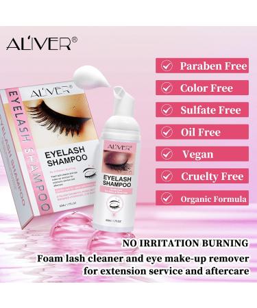 Eyelash Extension Shampoo 50ml Set with Rinse Bottle & Brush | Professional Lash Cleaner & Makeup Remover for Salon & Home Use - Buy Online on GoSupps.com