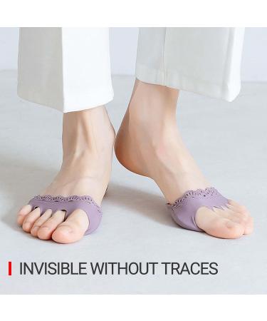 Honeycomb Fabric Forefoot Pads - Soft Cushion for High Heels & Sandals | 5 Pairs (2 Beige 2 Gray 1 Black) - Women's Invisible Toe Socks - Buy Online on GoSupps.com