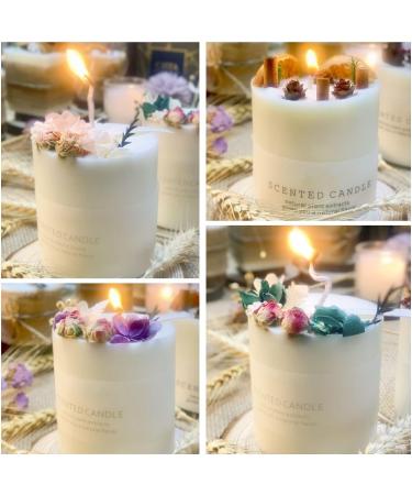 Natural Soy Scented Pillar Candles - Luxury Non-Toxic 10 oz Rose Jar Candle for Home | Aesthetic Decorative Gifts for Women - Buy Online on GoSupps.com