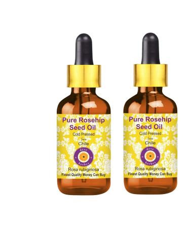 d ve herbes Pure Rosehip Seed Oil (Rosa rubiginosa) with Glass Dropper Cold Pressed (Pack of Two) 100ml X 2 (6.76 oz)
