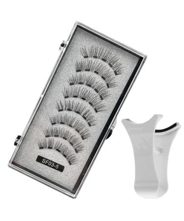 Bitong Reusable Magnetic Eyelashes | False Eyelashes No Glue - Natural Look Magnetic Eyelashes with Applicator Reusable Magnetic Lashes No Glue or Eyeliner Needed 2 Pairs False Eyelashes