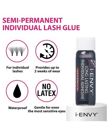 KISS iENVY Individual Cluster Lash Glue - Strong Hold, Waterproof, Long-Lasting Adhesive - Jet Black (1 Count) - Buy Online on GoSupps.com