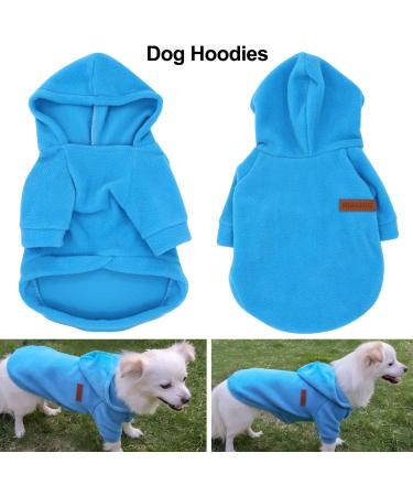 Hualisiji Hooded Sweater for Dogs Light Warm & Soft Chihuahua Hoodie in Blue (S) - Buy Online on GoSupps.com