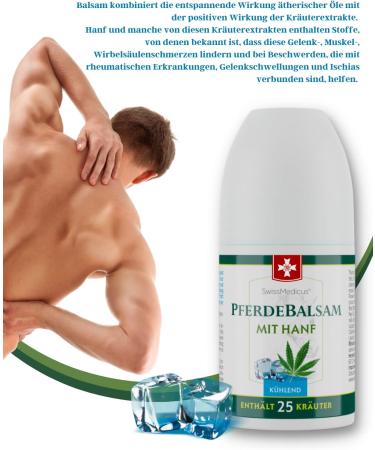Swissmedicus Hemp Horse Balm Roll-On 90ml | Intensive Cooling Gel for Muscles & Joints - Real Relief - Buy Online on GoSupps.com