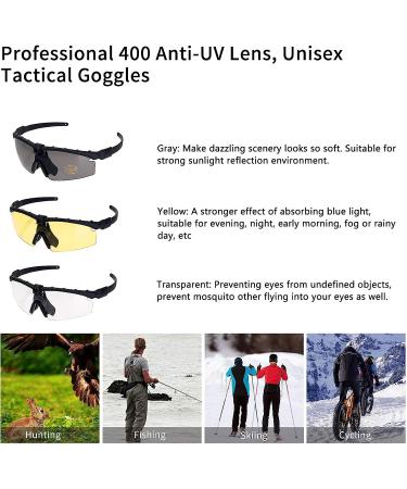 ToopMount Sports Goggles: Anti-Fog Sunglasses with 3 Interchangeable Lens - Black - Buy Online on GoSupps.com