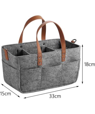 Harilla Baby Wrap Bag Stylish & Spacious Felt Organizer for Baby Products | Reusable Dark Gray Handbag & Weekend Bag - Buy Online on GoSupps.com