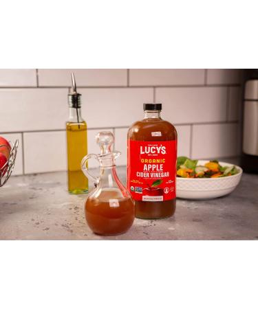 Lucy's Family Organic Raw Apple Cider Vinegar 34oz (2 Pack) - USDA Certified NonGMO, Unfiltered & Unpasteurized with the Mother - 100% Natural ACV - Buy Online on GoSupps.com