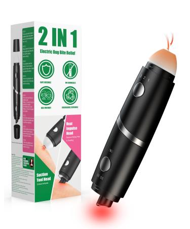 Insect Sting & Bite Relief 2-IN-1 Bug Bite Relief with Suction Tool and Heat Mosquito Itch Relief Rechargeable Bug Bite Sucker and Fast Itch Relief from Bug and Mosquito Bites Summer Outdoor Gadget