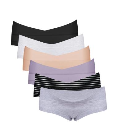 Intimate Portal Maternity Knickers | Pregnancy Pants Postpartum Underwear | Under Bump Cotton Cradle Briefs 16 6-pk Essentials