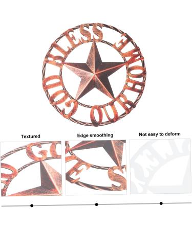 Cabilock Retro Wrought Iron Disc Wall Art Adornment Home Decoration God Bless Our Home Wall Decor Brown - Buy Online on GoSupps.com