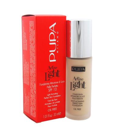 Pupa Milano Active Light Activating Perfect Skin SPF 10 Foundation No. 002/Ivory 1 Ounce
