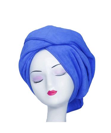 Tancano Large microfiber towel for curly hair 59.9 x 129.9 cm anti-frizz hair wrap super absorbent hair drying towel large multifunction towel bath spa make-up S blue s.blue