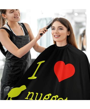 I Love Chicken Nuggets Barber Cape | Adjustable Snap Hair Cutting Apron for Adults - Perfect for Salon & Home Use - Buy Online on GoSupps.com
