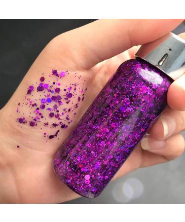 Body Glitter Gel - Long Lasting Purple Chunky Liquid Glitter for Festivals & DIY Arts Crafts - Buy Online on GoSupps.com