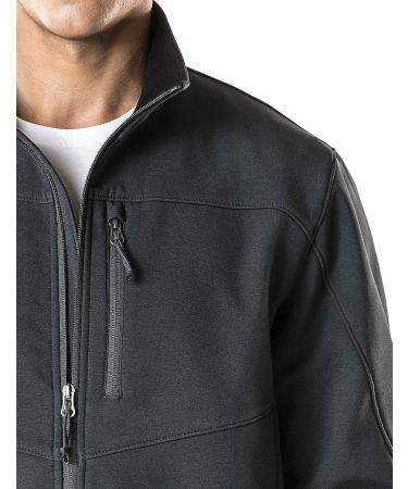 TSLA Men's Full-Zip Softshell Winter Jacket | Waterproof Fleece Lined | Dark Grey Medium - Buy Online on GoSupps.com
