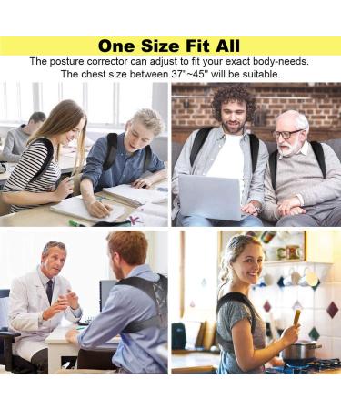 Posture Corrector for Men & Women - Adjustable Upper Back Brace for Neck Back & Shoulder Support - Universal Fit - Buy Online on GoSupps.com
