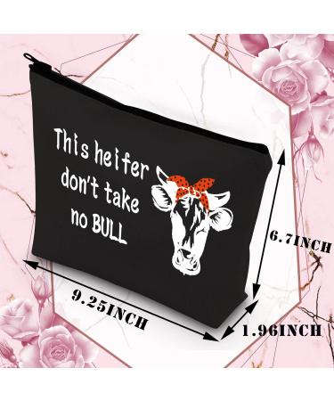 BDPWSS Cow Lover Cosmetic Bag Cow Makeup Bag For Women Girls Cow Lover Gift Cow Mom Gift This Heifer Don't Take No Bull Gift For Cow Owner Cowgirl Heifer no bull BL - Buy Online on GoSupps.com