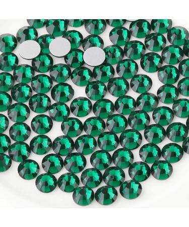 Beadsland 1440 pieces flat back rhinestones nail crystals rhinestones for nails emerald green ss6 (1.9-2.0mm) emerald green ss6/1440pcs