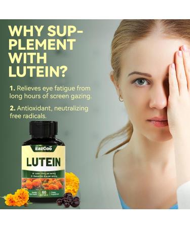 Lutein for Eyes Lutein 20mg Lutein and Zeaxanthin Supplements Eye Supplements Eyestrain Relief & Support Vision Health Vegan 60 Softgels 1 Count (Pack of 60) - Buy Online on GoSupps.com