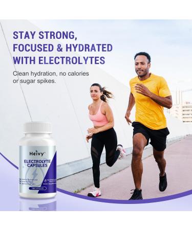 Heivy Electrolyte Capsules, High Sodium Salt Tablets (500mg Sodium &100mg Potassium), Salt Pills for POTS, Running, Keto, Electrolytes for Hydration Supplement - 100 Count (Size 0) - Made in USA - Buy Online on GoSupps.com