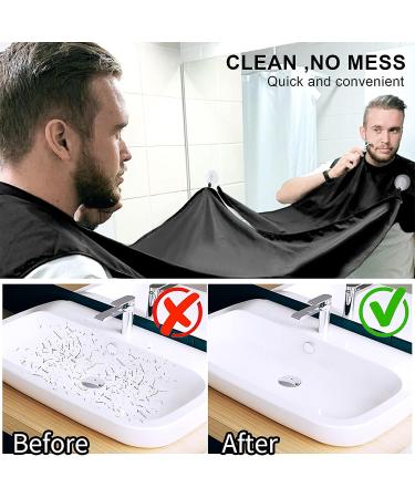 Beard Bib Apron for Men - Non-Stick Hair Catcher for Shaving, Trimming, and Grooming - Black - Buy Online on GoSupps.com