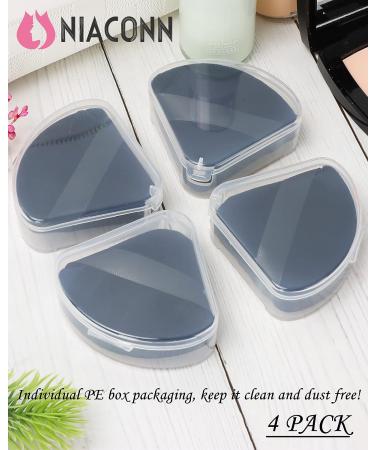 NIACONN Soft Velour Triangle Powder Puff Set with Reusable Makeup Setting Puffs - Black (4pcs) - Buy Online on GoSupps.com