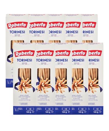Roberto Grissini Torinesi 10x125g bag |Ultra-thin bread sticks |As a snack side dish or in the office |Also perfect for cheese or salami plates 125.00 g (10 pack)