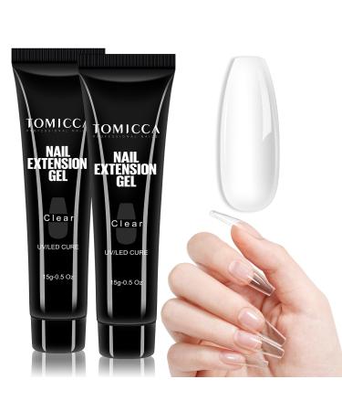 Tomicca acrylic gel for nails Clear 2 * 15g Quick Extender polygel for gelail long-lasting & natural look for beginners & salon professionals 2 * 15g clear & clear - Buy Online on GoSupps.com