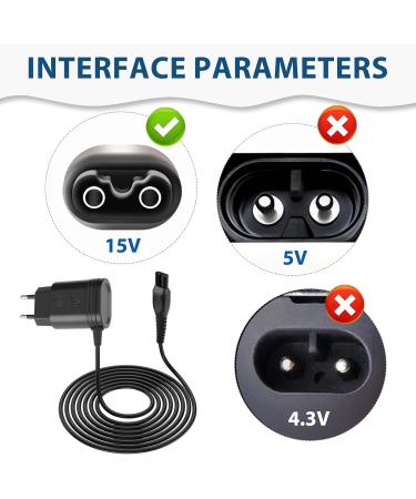 15V Chargeur Tondeuse Rasoir pour Philips HQ8505 Compatibilit avec Philip HC5630 QP6651 QP6510 QP6520 QP6530 QP6541 QP6620 QP6650 MG7745 MG7730 MG7720 Adaptateur Alimentation 1.2M - Buy Online on GoSupps.com
