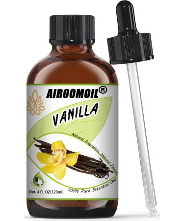 Vanilla Bean Essential Oil Warm Scented Oils Perfume Air Freshener Diffuser Candle Making Aroma Refill Wick Scent Skin Fragrance Oil 4 Fl Oz Vanilla 4 Fl Oz (Pack of 1)