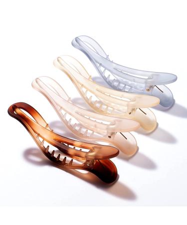 Women's Alligator Hair Claw Clips - Strong Hold Jumbo Matte, Set of 4, Fashion Hair Accessories for Styling - A-Colorful - Buy Online on GoSupps.com