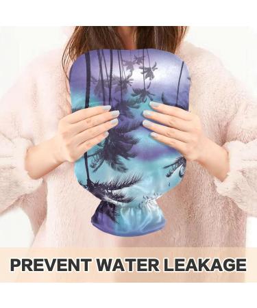 Hot Water Bottle 2L with Cover - Palm Trees at Sunset Design for Pain Relief & Winter Warmth - Buy Online on GoSupps.com