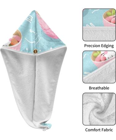 Cute Cartoon Cat Hair Towel 2 Pack | Super Absorbent Quick Dry Hair Turbans for Women & Girls - Buy Online on GoSupps.com