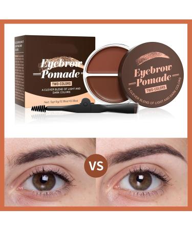 Bestvisse 2 in 1 Eyebrow Pomade Long Lasting Eyebrow Styling Cream with Brush Two Colors Eyebrow Styling Cream for Women - Buy Online on GoSupps.com