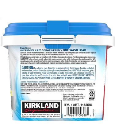 RKBROTHERS Kirkland Signature Dishwasher Pacs 115 Count (Pack of 2) - Buy Online on GoSupps.com