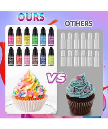 Fankoo Food Coloring - 12 Highly Concentrated Colors (12ml Each) for Baking Dough Drinks Soaps & Slime | Premium Tortendekor Accessories - Buy Online on GoSupps.com