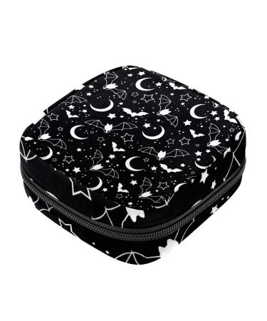 Sanitary Napkin Storage Bag Portable Period Bag for Women Teen Girls Halloween Pattern Menstrual Cup Pouch Nursing Pad Holder (Multicolor) Color 7