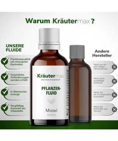 Herbalmax Mistle Herb Drop - Vegan Viscum Fluid for Mistletoe Tea & Capsules | 3 x 50ml - Buy Online on GoSupps.com