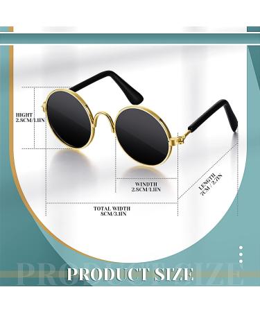 Retro Dog Sunglasses | Classic Round Pet Glasses for Cats and Dogs | Costume Accessories in Black - Buy Online on GoSupps.com