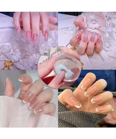 DHYXZCA 2 Pcs Jelly Nail Stamper Kit - 5 Clear Silicone Heads - French Tip Nail Stamp DIY Print Tools (Pink + Clear) - Buy Online on GoSupps.com
