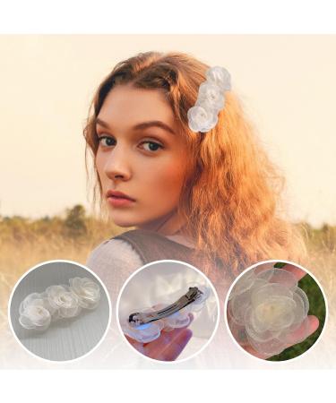 2 Pieces Camellia Hair Clips White Tiara Flower Girl Hair Accessories Flower Hair Clips White Flower Hair Clips Girls Hair Accessories Flower Girl Accessories - Buy Online on GoSupps.com