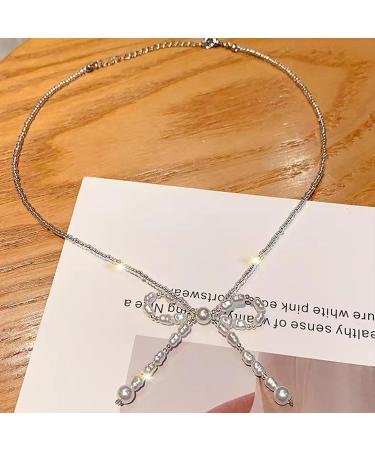 Oralgo's French Style Necklace with Looping Imitation Pearls & Fans - Elegant Jewelry for Women & Girls - Buy Online on GoSupps.com