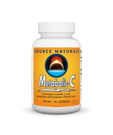 Source Naturals Metabolic C, Optimized Vitamin C for Enhanced Antioxidant Protection*, 500 mg - 90 Capsules 90 Count (Pack of 1)