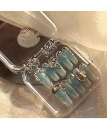 Temperament-enhancing manicure temperament-advanced feeling blue hand-wearing nail.(M) - Buy Online on GoSupps.com