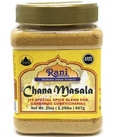 Rani Chana Masala (Garbanzo Curry 15-Spice Blend) 20oz (1.25lbs) 567g PET Jar All Natural | Vegan | No Colors | Gluten Friendly | NON-GMO | Indian Origin PET JAR 567.00 g (Pack of 1) - Buy Online on GoSupps.com