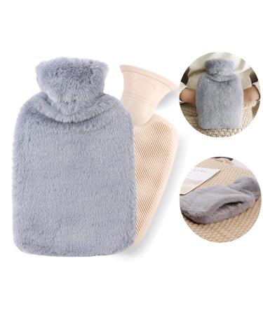 Heat bottle with cover heat bottle 2L with kangaroo hot water Bottle natural rubber hot water bottle fluffy hot water bottle for adults for cozy nights pain relief shoulder and neck